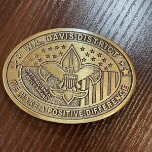 Boy Scout of America W L Davis‎ District Service Award Belt Buckle